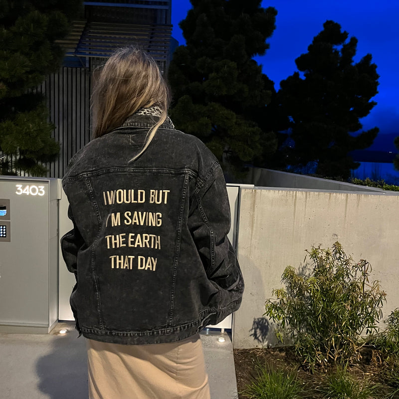 EARTH LOVERS ONLY Denim Jacket | Black Acid Wash