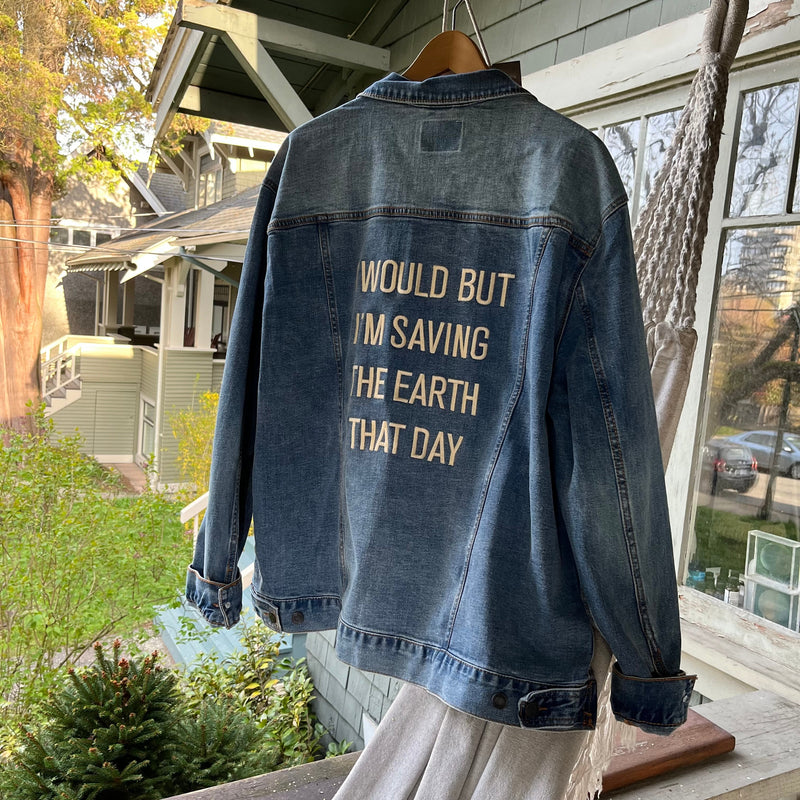 EARTH LOVERS ONLY Denim Jacket | Black Acid Wash