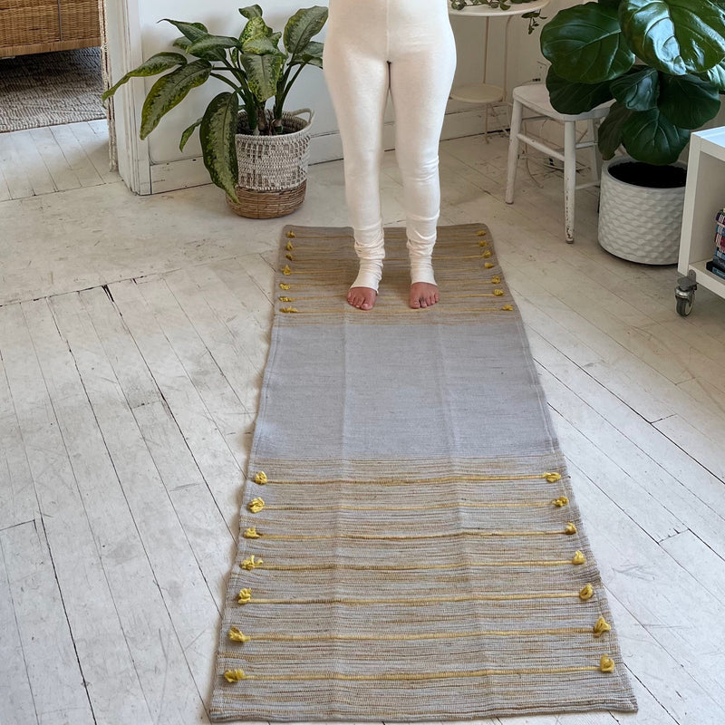 organic cotton, jute, natural rubber Yoga Mat made with Ayurvedic spices & natural dyes 