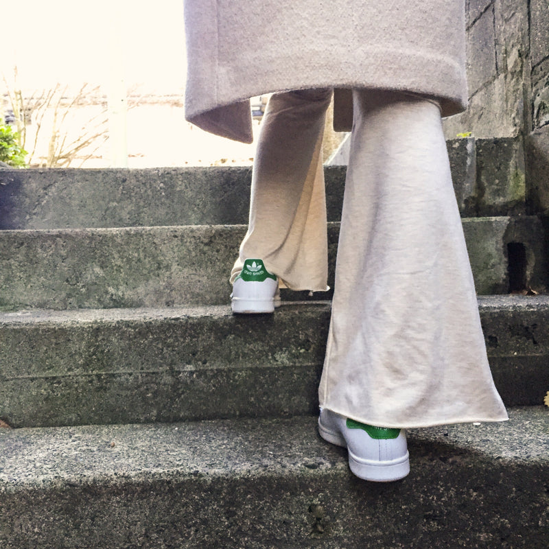 Boho Bell Bottoms, unfinished hems in Infinity with Stansmith runners