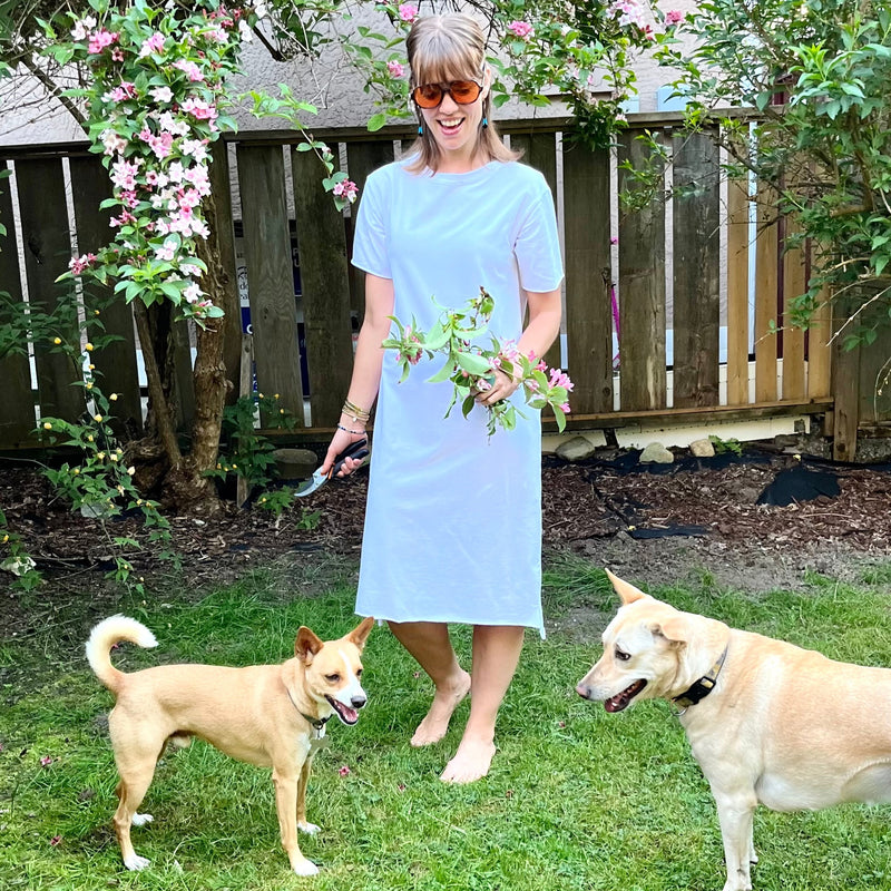 Perfect for a hot day Long cotton T-Shirt Dress with pockets