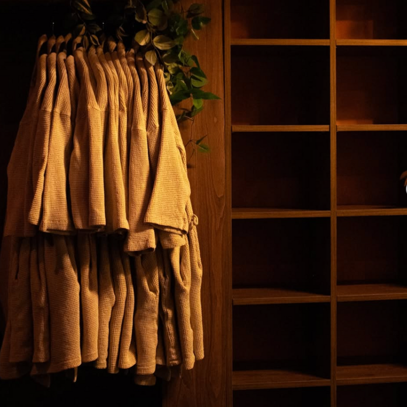 robes & in the locker room