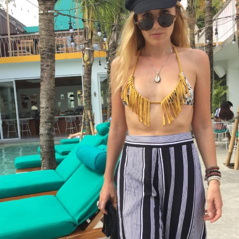 Fringe Triangle Top | Pineapple Palm - Downtown Betty