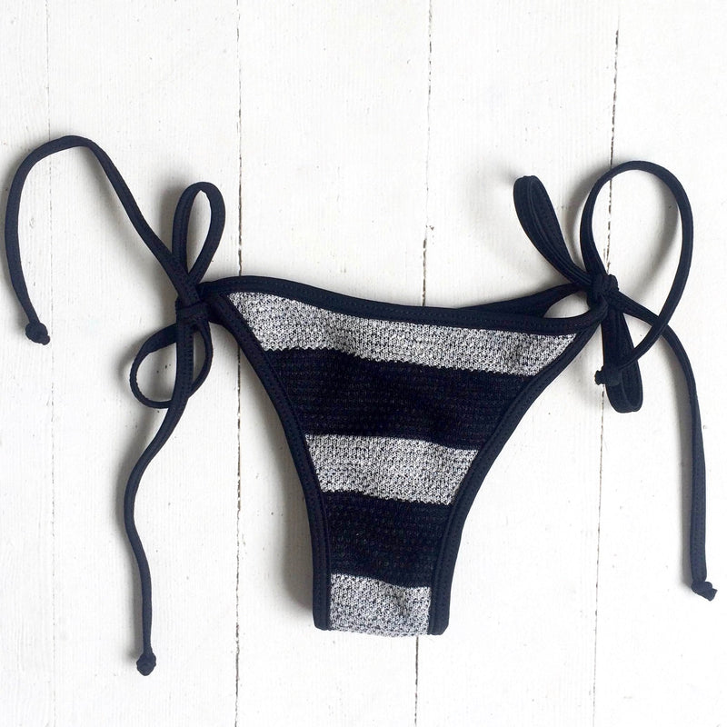Mesh Tie Bottoms | Black Stripe - Downtown Betty