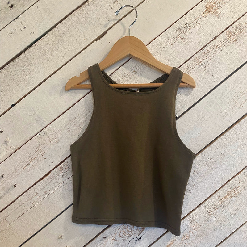 SALE High Crop Top | olive